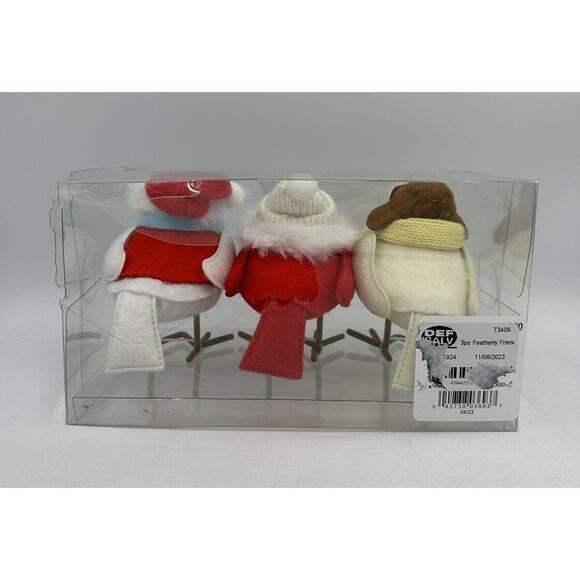 2023 Featherly Friends Target Christmas 3pc Fabric Bird Figurine Wondershop READ - Picture 5 of 6